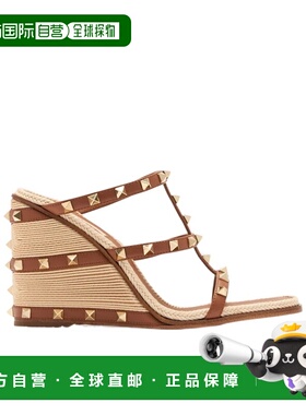 VALENTINO 女士休闲鞋 WS0IJ7HJQ48L SS2026 棕色 铆钉坡跟鞋