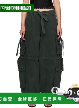 1h可退 潮奢 Danielle Guizio 女士 绿色 Anais 工装裤 F24203W10