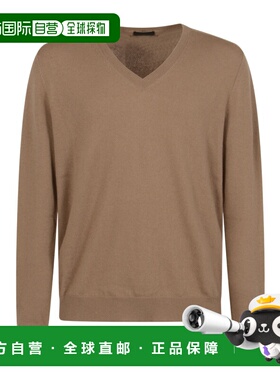 PRADA 男士针织衫 UMF02917AYF0040 AW2025 棕色羊绒 长袖毛衣
