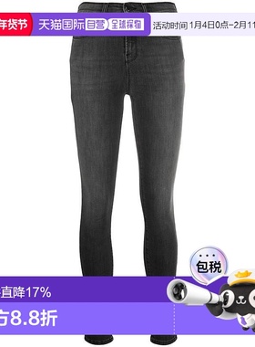 ARMANI 阿玛尼/女士灰色棉质复古修身长裤仔裤|6H2J20DB3Z