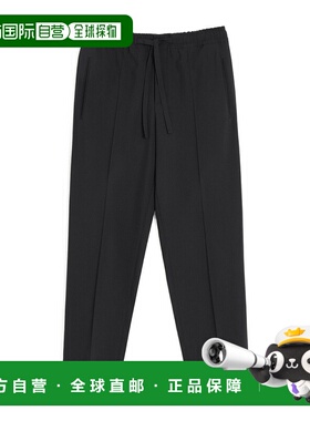 VALENTINO 男士休闲裤 VRBN31AV50NO AW2025 黑色 抽绳腰休闲裤