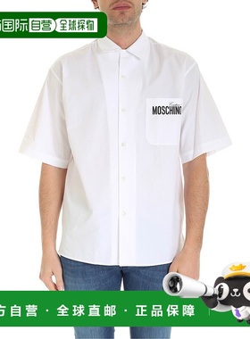 1h可退 MOSCHINO 男士衬衫 021602351001 SS2020 白色 Black logo
