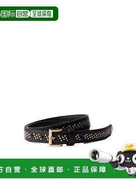 PRADA 女士腰带 1CC6232C3HF0002 AW2024 黑色 铆钉皮带