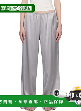 1h可退 潮奢 SKIMS 女士 灰色 Heavyweight Satin Wide Leg 长裤