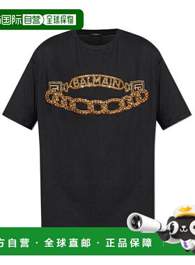 BALMAIN 男士T恤 FH1EG160PD12EAD AW2025 黑色 短袖T恤