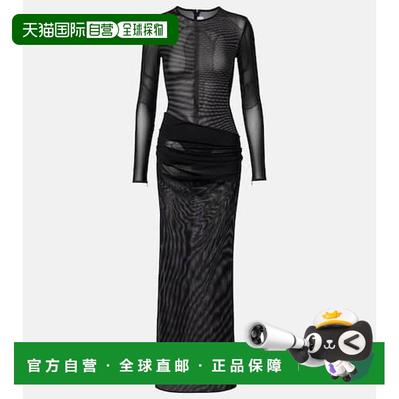 1h可退 潮奢 ALEX PERRY 女士 褶皱透视网纱睡裙