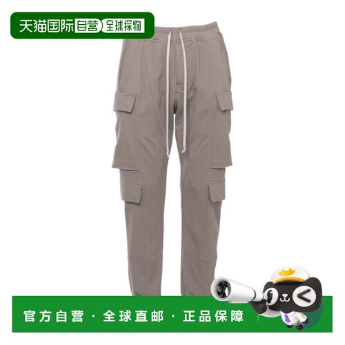 RICK OWENS 男士休闲裤 RU01F2337BA34 SS2026 灰色卫裤工装