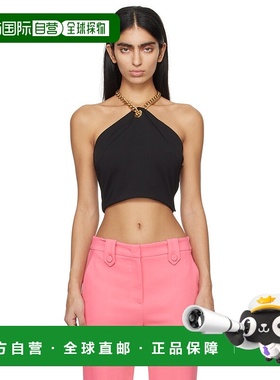 1h可退 潮奢 Moschino 莫斯奇诺 女士 黑色 Chain & Heart 上装 0