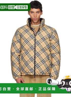 1h可退 潮奢 Burberry 巴宝莉 男士 驼色 Check Snowdon 双面羽绒