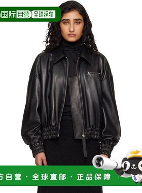 1h可退 潮奢 Jil Sander 吉尔 桑达 女士 黑色皮革夹克 J02SW0048