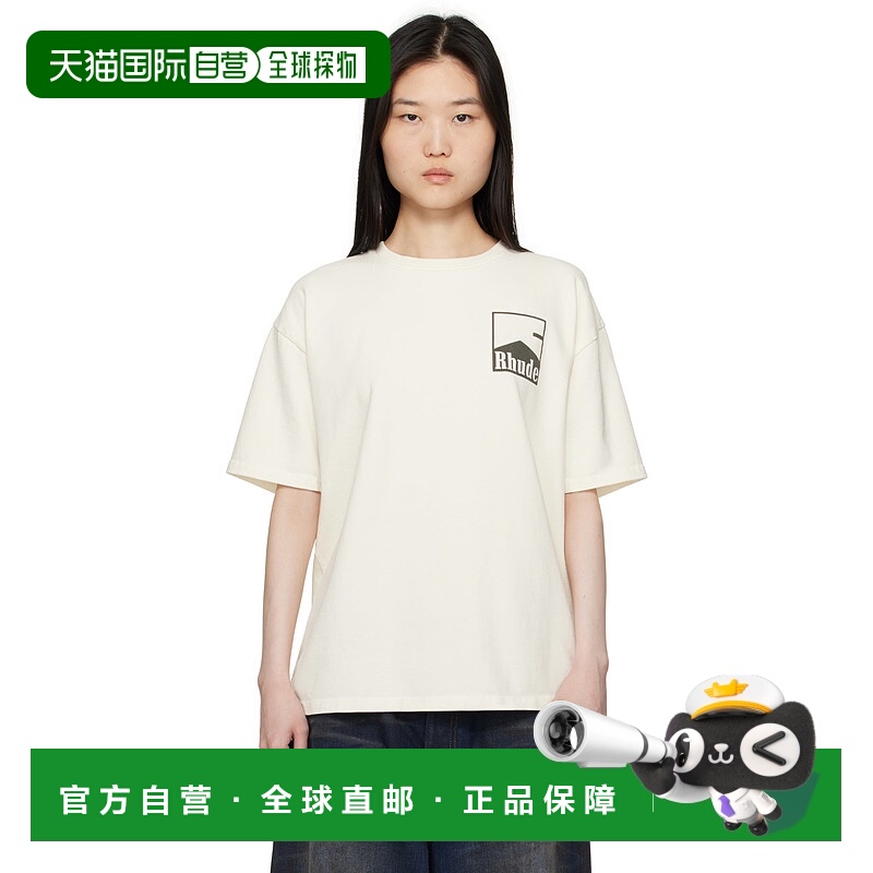 1h可退 潮奢 Rhude 女士 灰白色 Chevron T 恤 RHPS25TT02012