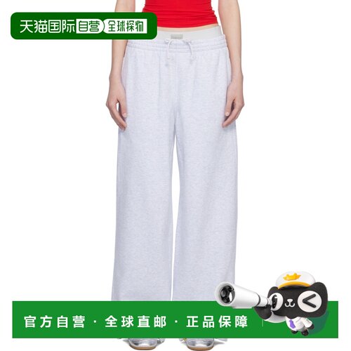 SKIMS 女士 灰色 Cotton Fleece Oversized Double Waist 长裤 PT