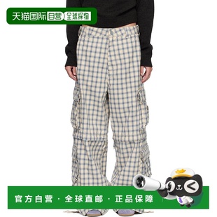 Zip 潮奢 1h可退 Off 裤 女士 工装 Erl ERL11P 米色 Plaid 蓝色