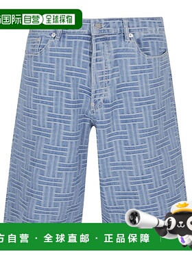 KENZO 男士短裤 FF55DS3396J4DB SS2025 蓝色 腰带环短裤休闲裤