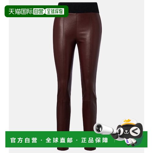 Brunello Cucinelli 布内罗 古奇拉利 女士 羊毛饰边皮革修身长裤