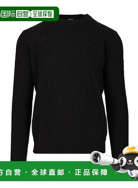 FENDI 男士针织衫 FZX091AUW0F0QA1 AW2025 黑色 Monogram sweate