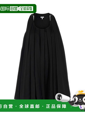 1h可退 潮奢 LOEWE 罗意威 女士 黑色缎面迷你连衣裙 S359Y09XH1B