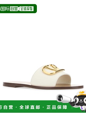 VALENTINO 女士凉鞋 2W2S0M21HWS098 SS2025 白色 徽标平底拖鞋
