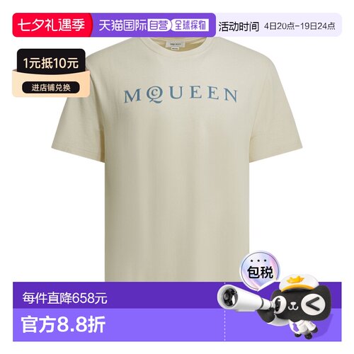 ALEXANDER MCQUEEN 男士T恤 847750QTAD50997WHITE