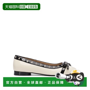 SS2025 S2929135 白色 Eyelet ballet GANNI bow 女士芭蕾乐福鞋