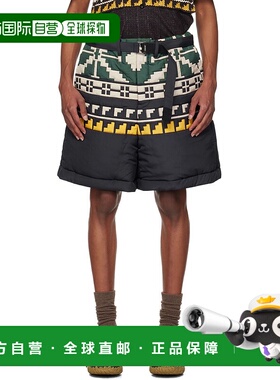 1h可退 潮奢 Sacai 男士 黑色 & 绿色绗缝短裤 2403507M休闲裤