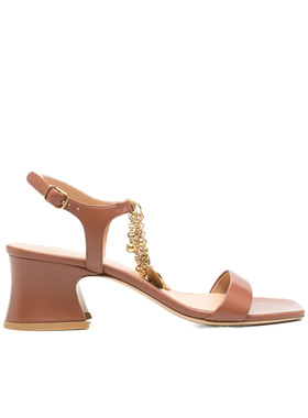 CHLOÉ 女士凉鞋 CH25A11WRI246 AW2025 棕色 Charms 高跟凉鞋