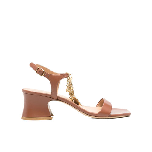 CHLOÉ 女士凉鞋 CH25A11WRI246 AW2025 棕色 Charms 高跟凉鞋