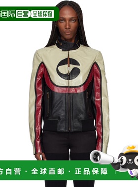 1h可退 潮奢 Coperni 女士 驼色 & 黑色 C-Logo 皮革夹克 COPOW45
