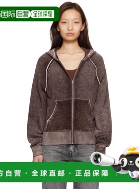 1h可退 潮奢 Acne Studios 艾克妮 女士 酒红色拉链连帽衫 B60386