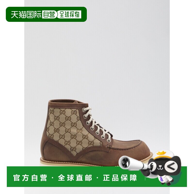 GUCCI 男士靴子 831149AAEZE2541 AW2025 浅棕色 GG踝靴