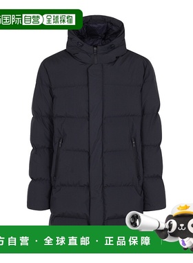 HERNO 男士夹克 PI001240U128409201 AW2025 蓝色 连帽羽绒服外套