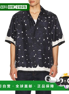 1h可退 潮奢 Givenchy 纪梵希 男士 玫瑰印花保龄球衫 BM616J16DN