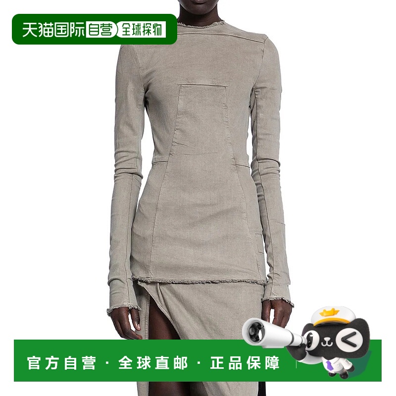 1h可退 RICK OWENS 女士T恤 DS01D1214SCF08 SS2024 灰色