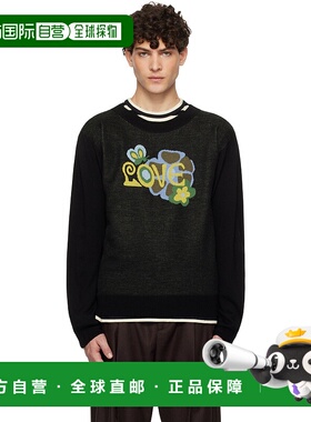 1h可退 潮奢 Anna Sui 安娜苏 男士 黑色 Knitwear Love 毛衣 M10