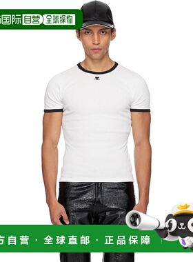 1h可退 潮奢 Courreges 男士 白色 Signature Contrast T 恤 VESJ