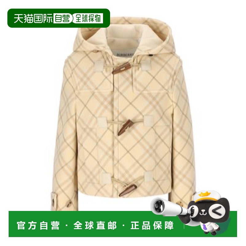 1h可退 BURBERRY 女士西服 80994451 AW2024 花色 格纹连帽夹克