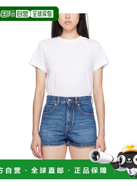 VALENTINO 女士衬衫 3B3MG21J81G0BO SS2024 白色 蝴蝶结系带T恤