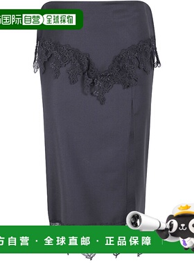 1h可退 潮奢 Blumarine 蓝色情人 女士 蕾絲細節鉛筆中長裙 A522G