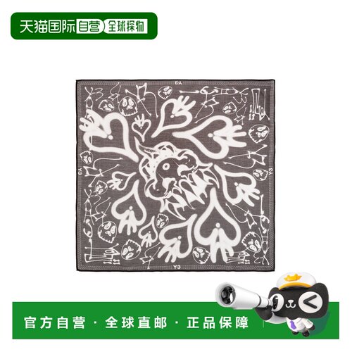 Y-3 男士围巾 KZ12650BLACKMULTCO AW2026 花色 Silk scarf with