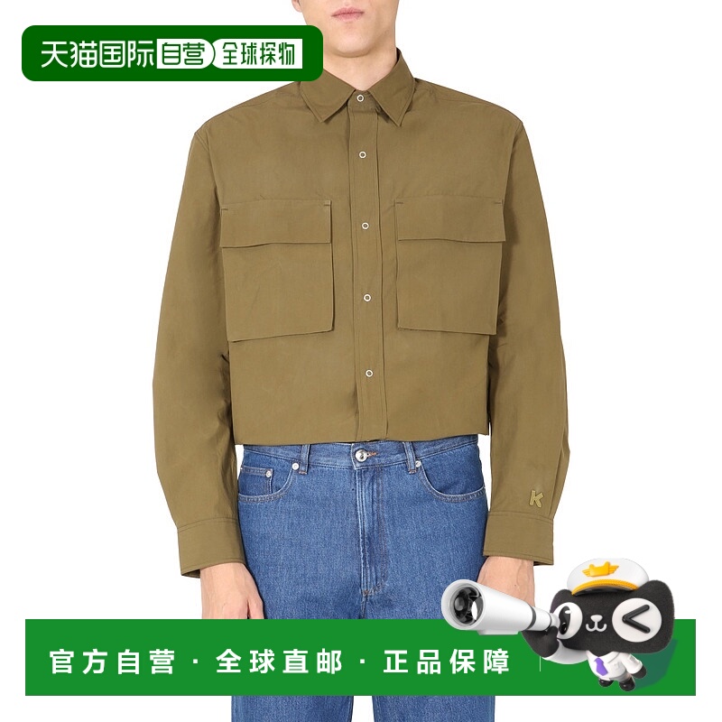 1h可退 KENZO 男士衬衫 FA65CH520_9SA50 AW2020 棕色 OVERSIZE F