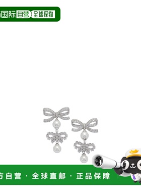 1h可退 潮奢 Self-Portrait 女士 bows 珍珠耳环 RS26629ESLSILVE