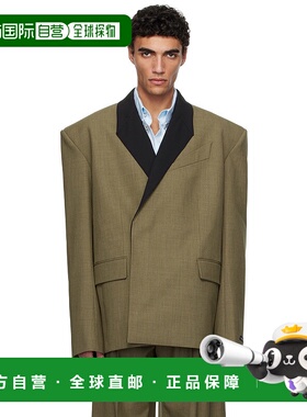 1h可退 潮奢 Mugler 穆勒 男士 卡其色 Contrasted Collar Tailor