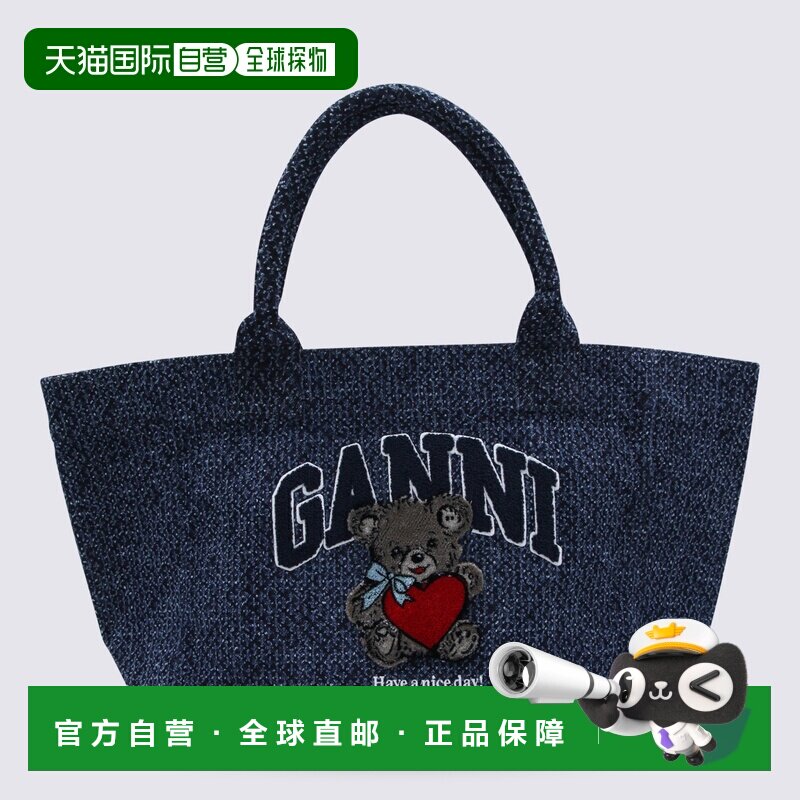 GANNI 女士手提包 B2110028077 SS2026 蓝色 BAG "TRAPEZE BEAR"