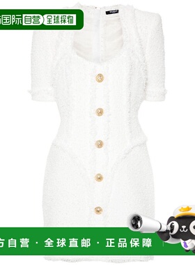 BALMAIN 女士连衣裙 DF1R7325XC670FA AW2024 白色包臀裙