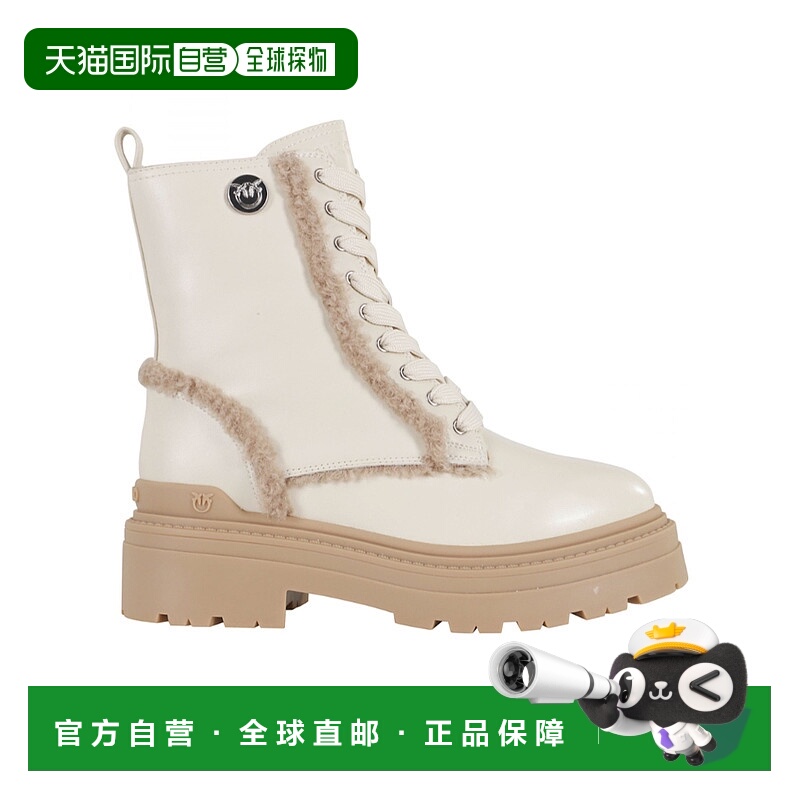 1h可退 PINKO 女士高跟鞋 SD0405P093DY7 AW2025 白色 Mia 踝靴