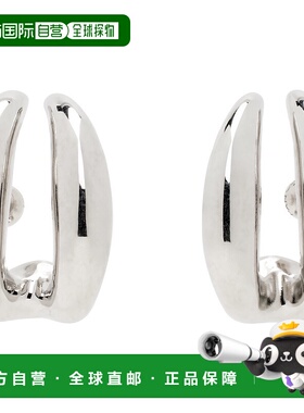 1h可退 潮奢 Panconesi 女士 银色 Double Moon 耳钉 CAOEA917P