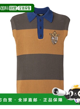 FENDI 男士针织毛衣 FZC371AU7SF1RWV SS2025 棕色 无袖针织polo