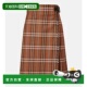 潮奢 Burberry 巴宝莉 1h可退 女士 格纹羊毛中长半身裙a字裙