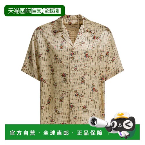 VALENTINO 男士衬衫 8V3AA111B9GZC9 SS2026 黄色 BOWLING SHIRT