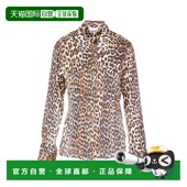 女士衬衫 Printed W0321943 GANNI SS2025 浅棕色 Leopard Shirt